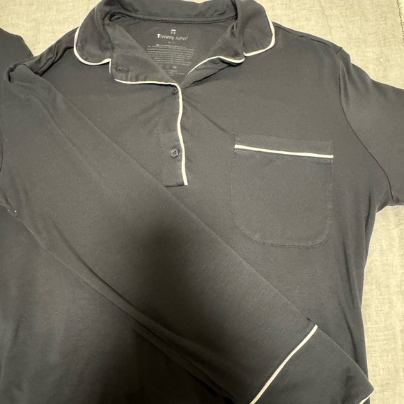 Tommy John Black Pajama Set with Pink Trim - Picture 5 of 8